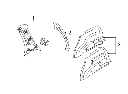 2006 Ford Escape Interior Trim - Quarter Panels Diagram 2 - Thumbnail
