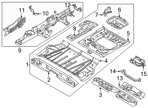 2024 Lincoln Nautilus Rear Floor & Rails Diagram
