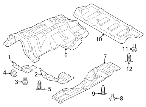 2024 Ford Bronco Under Cover & Splash Shields Diagram