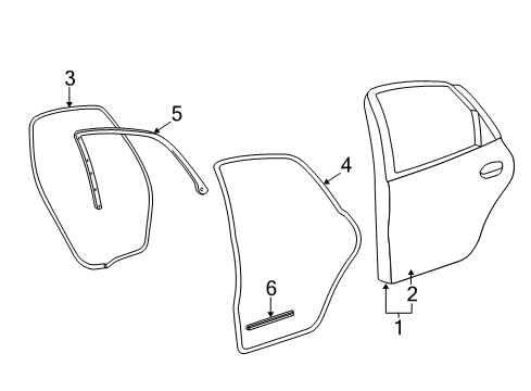2000 Ford Taurus Door & Components Diagram 2 - Thumbnail