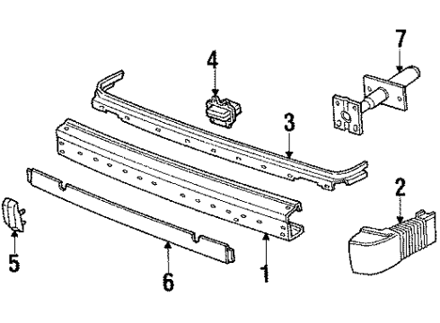 1984 Mercury Topaz End, Gray, Rear Driver Side Diagram for E43Z17811AP
