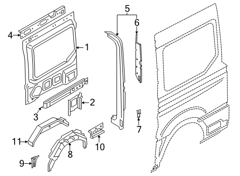 2025 Ford Transit-350 Inner Structure - Side Panel Diagram 7 - Thumbnail