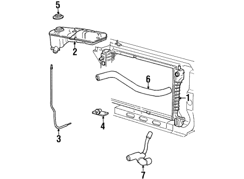 1998 Ford Mustang Radiator & Components Diagram
