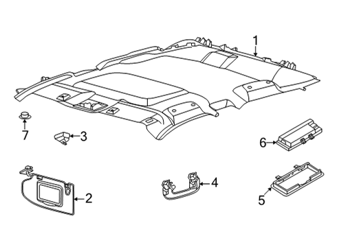 2024 Ford Maverick Interior Trim - Roof Diagram