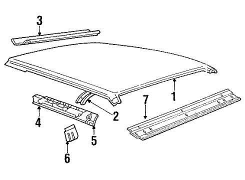 1988 Mercury Grand Marquis Roof & Components Diagram