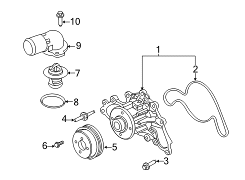 2022 Ford F-350 Super Duty Water Pump Diagram 3 - Thumbnail