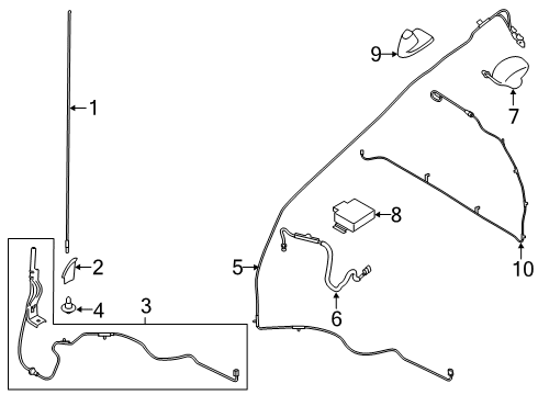2018 Ford F-150 Antenna Base Diagram for GL3Z-18A984-AA