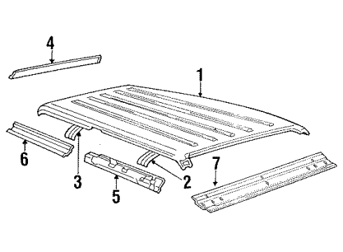 1988 Mercury Colony Park Roof & Components Diagram