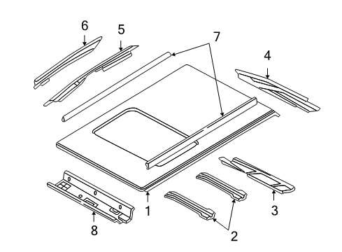 2002 Ford Focus Roof & Components Diagram 3 - Thumbnail