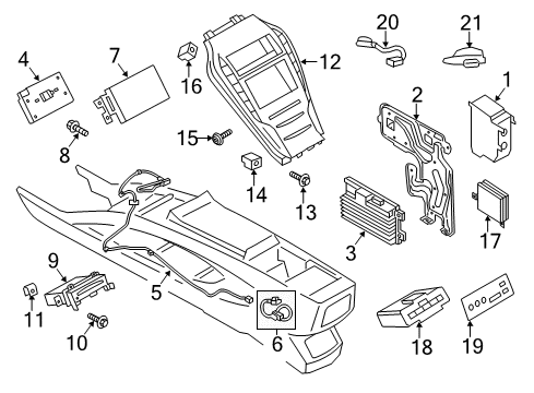 2018 Lincoln MKZ Radio Bezel Diagram for FP5Z-19980-BA