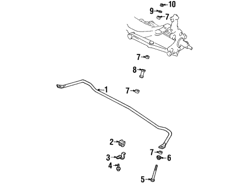 1999 Ford Escort Stabilizer Bar & Components Diagram 6 - Thumbnail