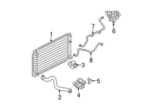 2005 Ford Escape Radiator & Components Diagram 4 - Thumbnail