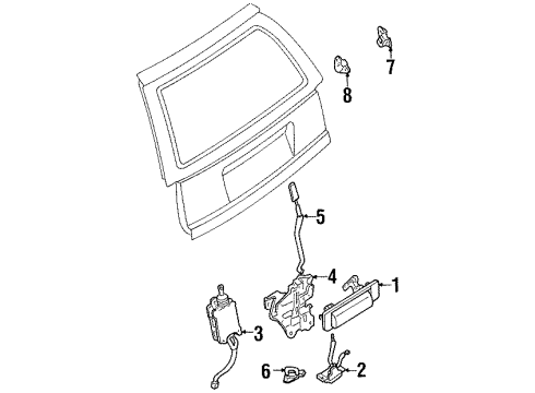 1999 Ford Escort Lift Gate - Lock & Hardware Diagram