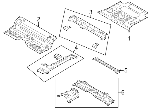 2024 Ford Bronco Rear Floor & Rails Diagram
