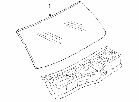 1989 Mercury Sable Glass - Windshield Diagram