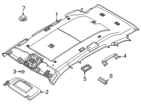2024 Lincoln Nautilus Interior Trim - Roof Diagram