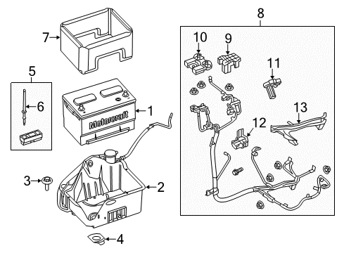 2013 Ford F-150 Battery Holder Diagram for 6F2Z-10756-A