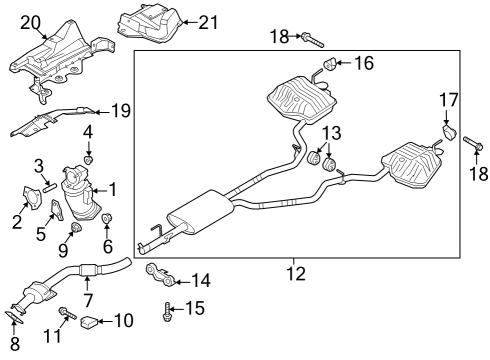 2021 Ford Explorer Muffler Assembly - Centre And Rear Diagram for N1MZ-5230-E