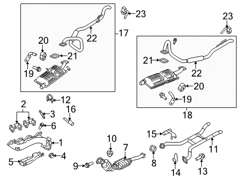 2006 Mercury Grand Marquis Exhaust Components Diagram