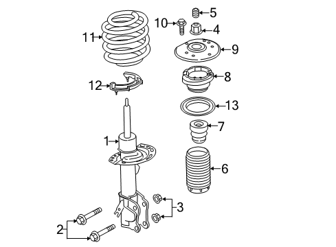 2019 Ford Police Responder Hybrid Struts & Components Diagram