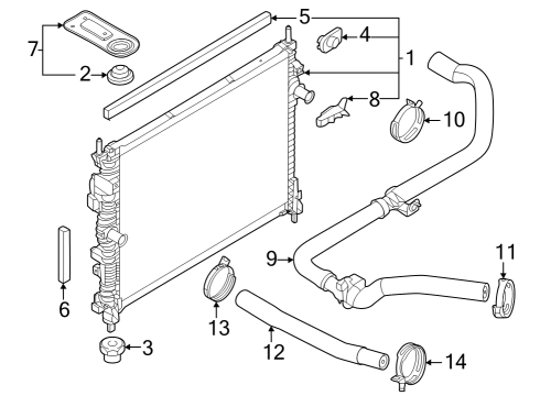 2025 Ford Mustang Radiator & Components Diagram 3 - Thumbnail