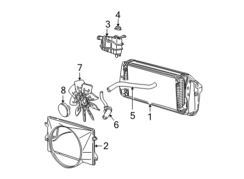 1999 Ford Expedition Radiator & Components Diagram 2 - Thumbnail