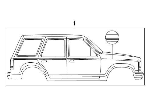 1997 Ford Explorer Stripe Tape Diagram 4 - Thumbnail