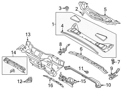 2017 Ford Focus Cowl Diagram