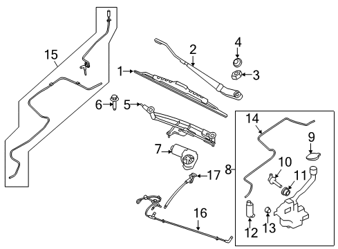 2011 Lincoln MKT Wiper & Washer Components Diagram