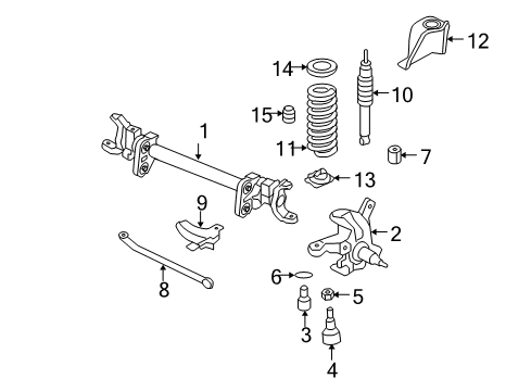 2005 Ford F-250 Super Duty Front Suspension Components Diagram
