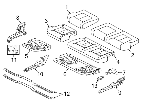 2015 Ford F-350 Super Duty Rear Seat Components Diagram 4 - Thumbnail