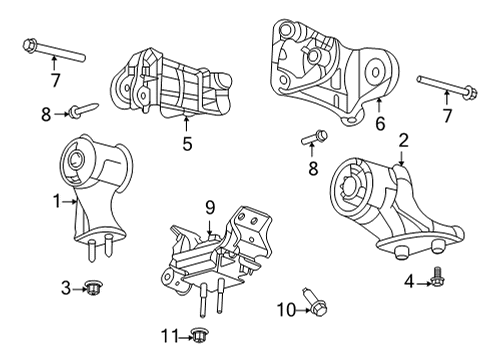 2025 Ford Bronco Engine & Trans Mounting Diagram 2 - Thumbnail