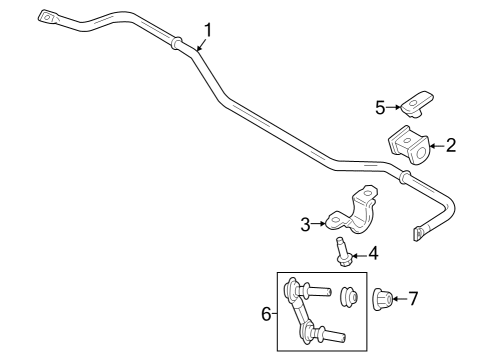 2024 Ford Mustang Stabilizer Bar Bushing, Rear Diagram for F2GZ-5493-C