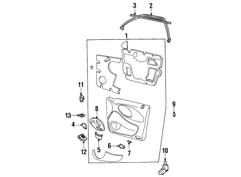 1997 Ford Taurus Interior Trim - Front Door Diagram