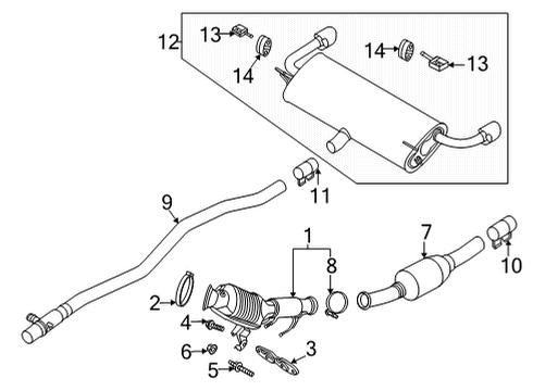 2022 Ford Escape Exhaust Components Diagram