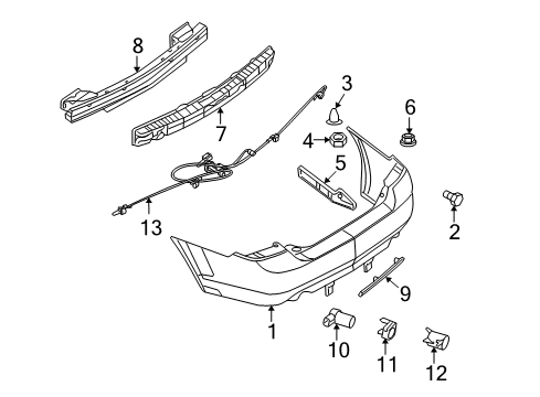 2006 Lincoln Zephyr Bumper & Components - Rear Diagram