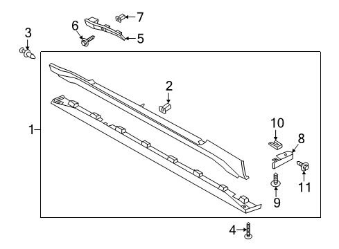 2016 Ford Mustang Exterior Trim - Pillars Diagram