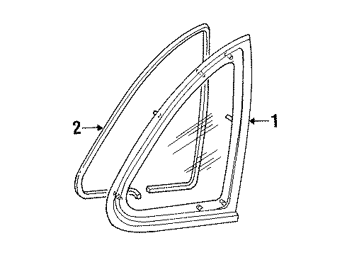 1994 Ford Crown Victoria Glass & Hardware - Quarter Panel Diagram