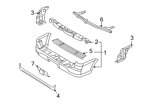 2003 Lincoln Navigator Bumper & Components - Rear Diagram