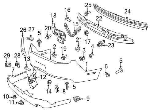 2012 Ford Mustang Bumper & Components - Rear Diagram