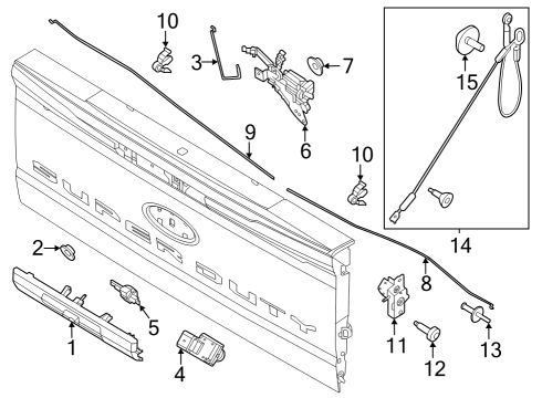 2025 Ford F-250 Super Duty Lock & Hardware Diagram