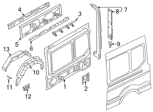 2025 Ford Transit-350 Inner Structure - Side Panel Diagram 4 - Thumbnail