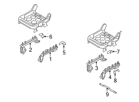2004 Lincoln Navigator Seat Track, Passenger Side Diagram for 2L1Z-7861704-AA