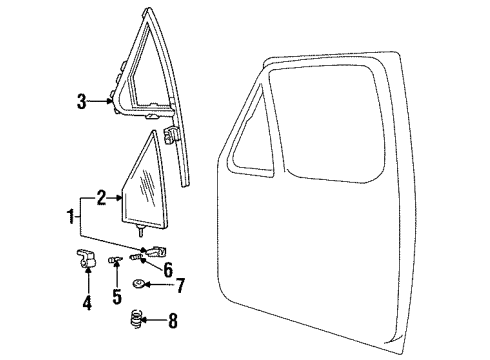 1992 Ford Bronco Glass - Door Diagram
