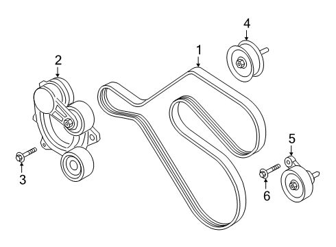 2024 Ford Police Interceptor Utility Belts & Pulleys Diagram