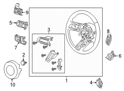 2018 Ford Mustang Steering Wheel & Trim Diagram