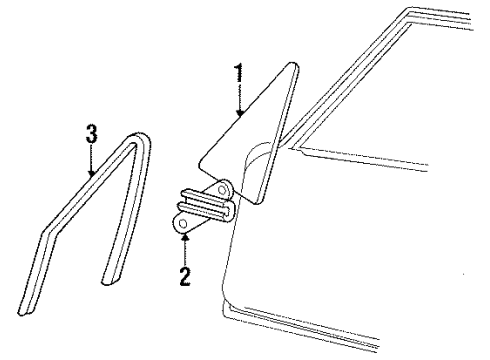 1988 Lincoln Town Car Glass - Door Diagram 2 - Thumbnail