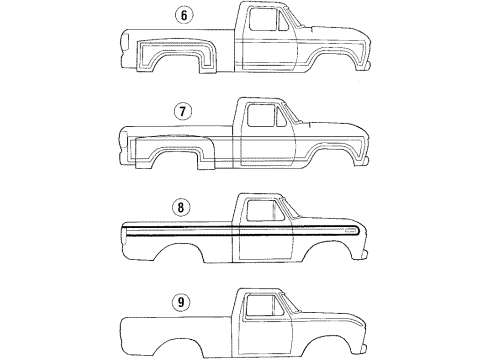 1985 Ford F-150 Stripe Tape Diagram 2 - Thumbnail