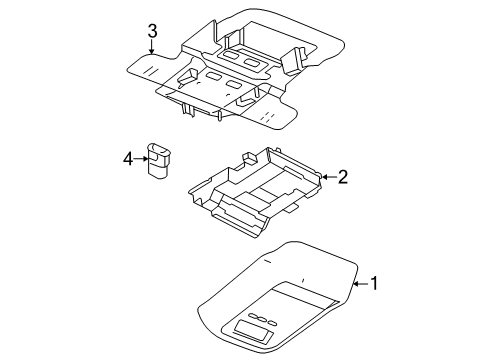 2010 Mercury Grand Marquis Overhead Console, Upper Diagram for 6W7Z-54519A70-AAA