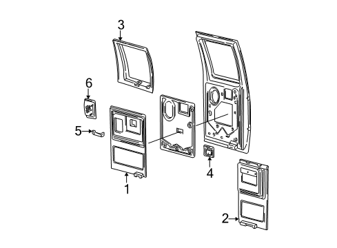 2002 Ford E-350 Econoline Club Wagon Interior Trim - Side Door Diagram